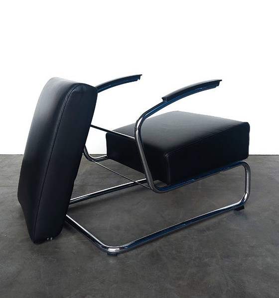 Image 1 of Gispen 405 | glans chroom | zwart leer | zgan