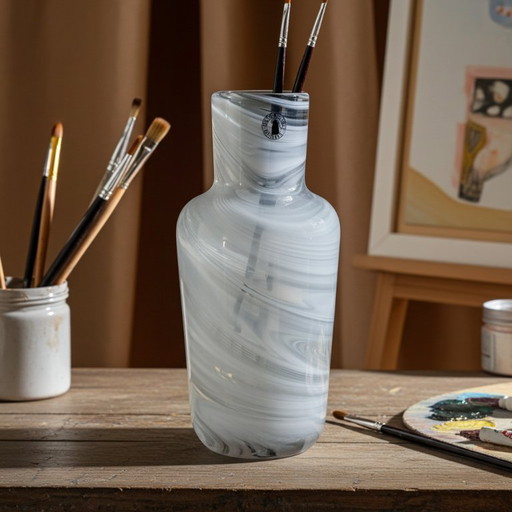 Art glass vase in a swirl design,by Iina Vuorivirta for IKEA