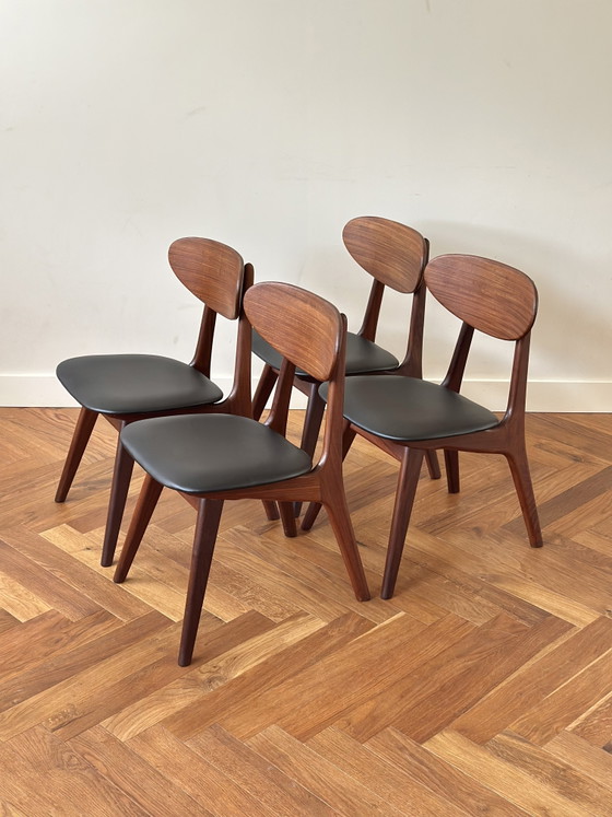 Image 1 of Set 4 vintage stoelen Louis van Teeffelen jaren 50/60/70