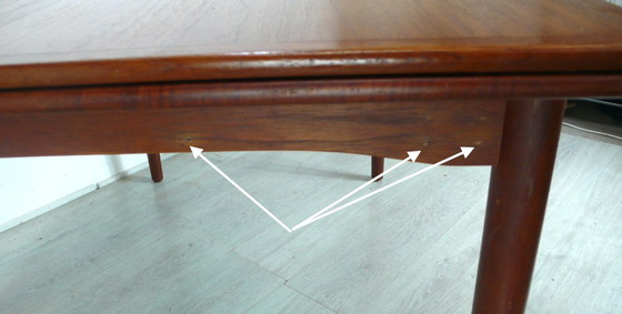 Image 1 of Table à manger extensible en teck des années 60, style Mid-Century Modern, rectangulaire, vintage