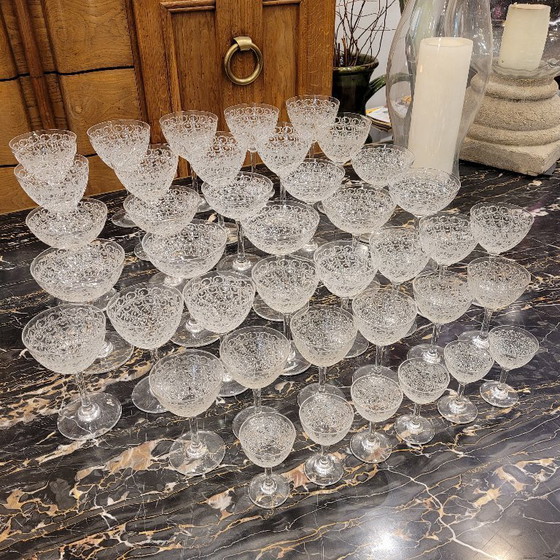 Image 1 of Glassware / Baccarat crystal glasses, 41 pieces, Rohan model, 1930s – France