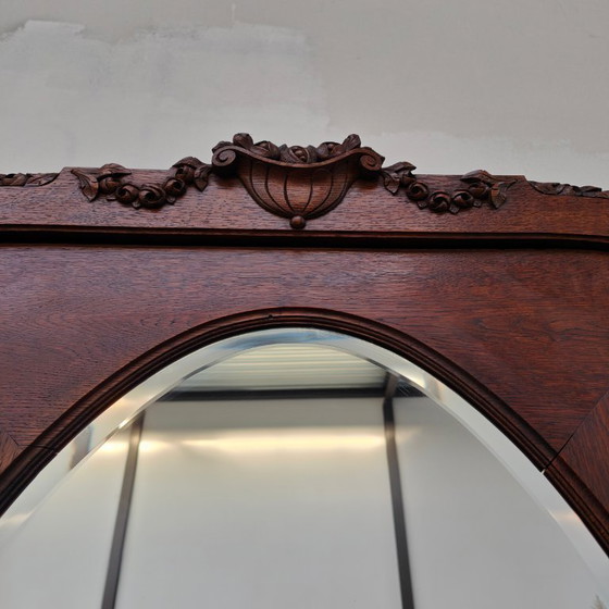 Image 1 of Antieke Vintage kledingkast garderobekast spiegelkast demontabel