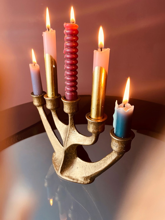 Image 1 of ¡Único! Candelabro de latón Van Gilde de mediados de siglo.