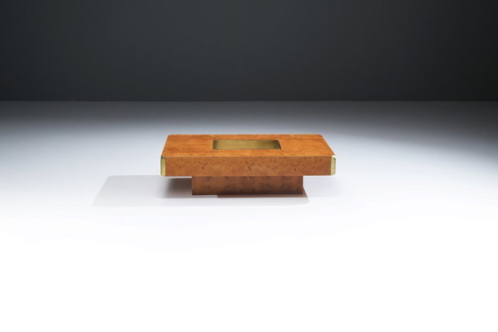 Image 1 of Atemberaubender Alveo-Couchtisch aus Maserholz – zugeschrieben an Willy Rizzo – Mario Sabot Italy