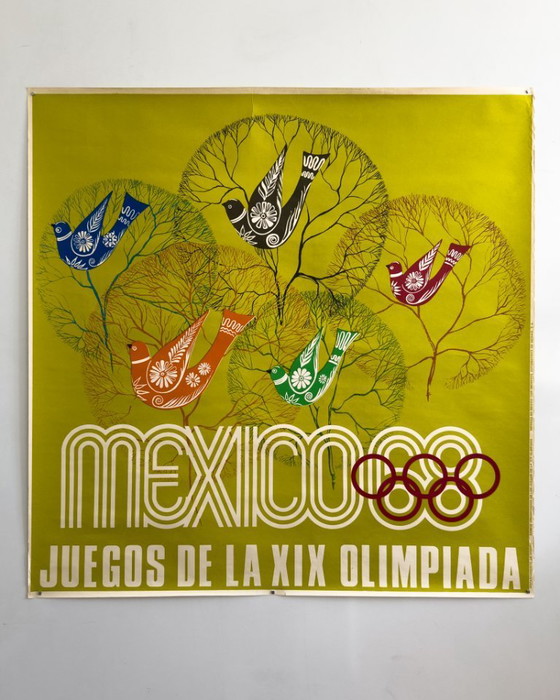 Image 1 of 🏅 Mexico 68 – Juegos de la XIX Olimpiada | Original vintage olympics poster | 90 x 90cm | Lance Wyman | Plakat