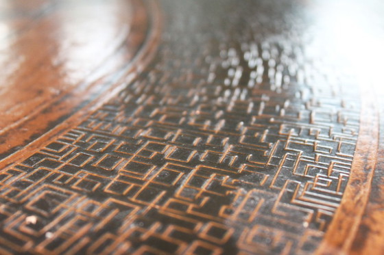 Image 1 of Pagina 1 van 13 Mid Century koperen en houten salontafel, Vad Trevarefrikk, Noorwegen, jaren 60.