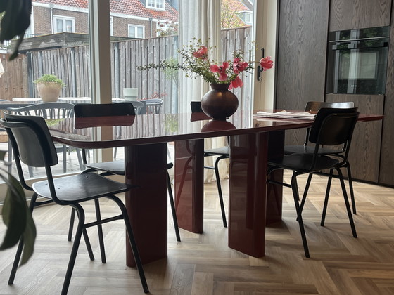 Image 1 of Red Lacquer Dining Table Gabrielle Paris - Joe