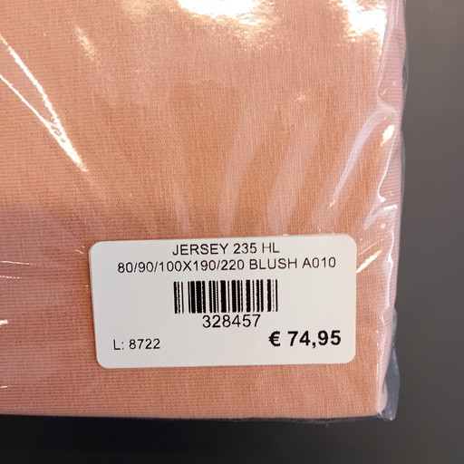 Drap-housse en jersey 235 rose poudré 90x200/210