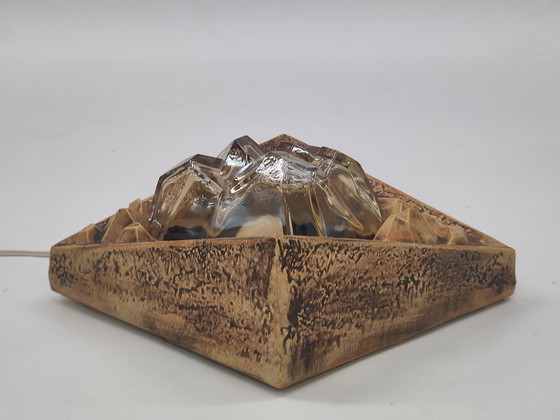 Image 1 of Jaren 70 brutalistische lamp keramiek 