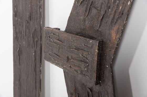 Image 1 of Brutalistische gegoten deurbeslag. Muurdecoratie