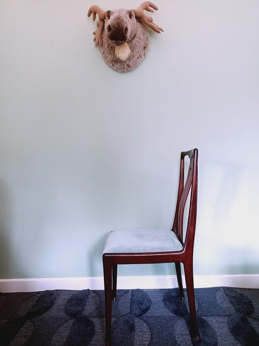 5x Sedie Lübke Designer Artigianato Scandinavo Sedia Imbottita Vintage