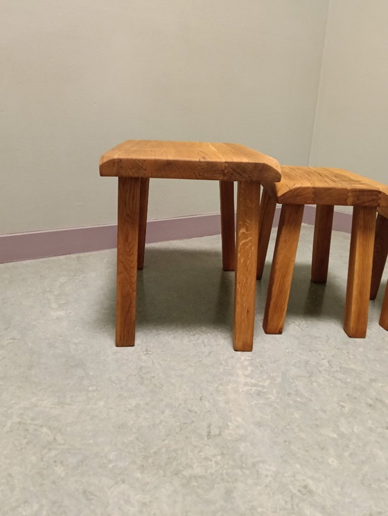 Juego de mesas auxiliares de estilo brutalista (3) – Wood (photo 8 of 14)