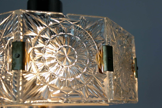 Image 1 of Vintage Sculptural Glass Pendant Lamp attributed to Kamenický Šenov, 1970s