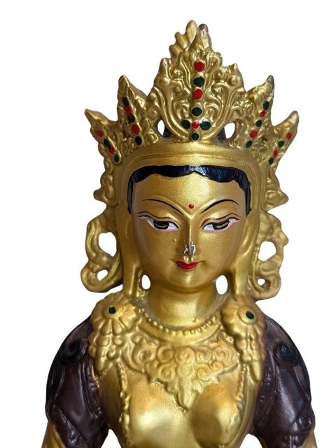 Tara Statue – Vergoldete Bronzefarbene Moderne Dekorative Bildhauerei (photo 7 of 13)
