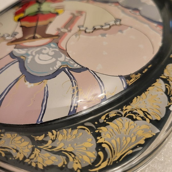 Image 1 of Oval convex frame and painting on glass, Clara Nutcracker Rosenthal, Bjorn Wiinblad Sweden