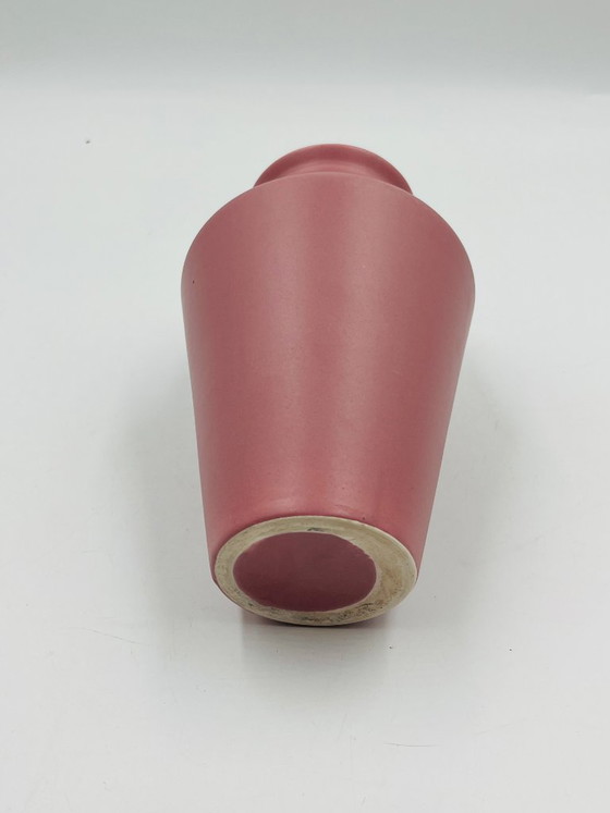 Image 1 of Vintage matte powder pink ceramic vase