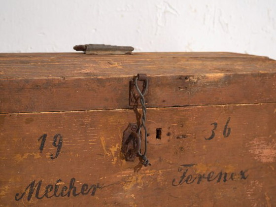 Antique travel chest with original inscription (Year 1936) #21 – Storage cabinet, Rustic (photo 17 of 40)