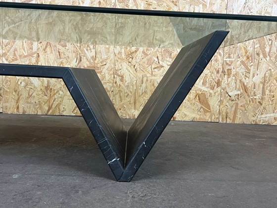 Image 1 of 60s 70s marble table coffee table glass table marble space age design