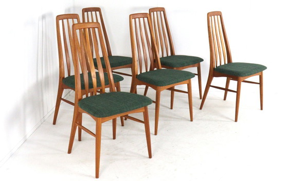 Image 1 of Set of 6 Niels Koefoed Eva dining chairs, vintage upholstered