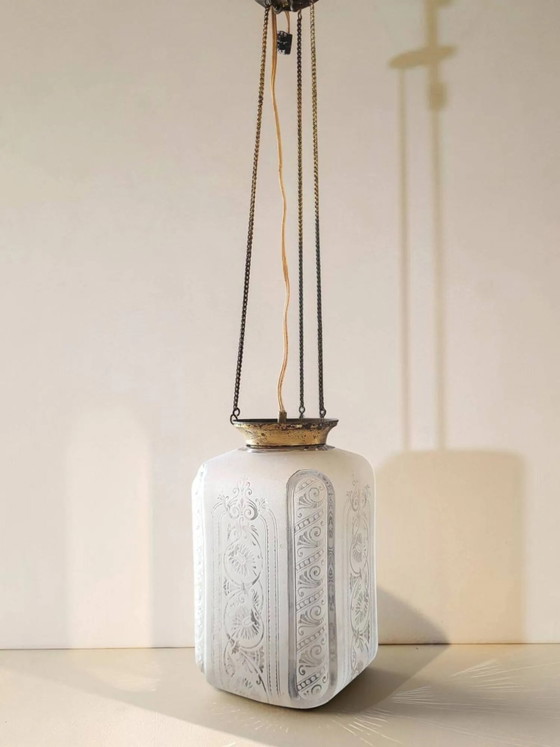 Pendelleuchte / Art Deco Laterne – Pendelleuchten, Crystal, Glass (photo 6 of 11)