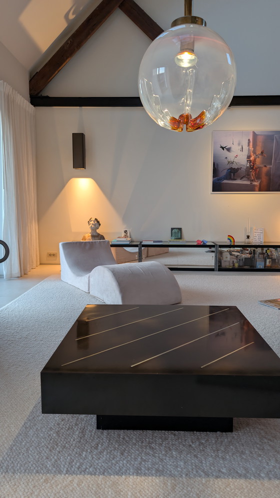 Image 1 of Black lacquered wood coffee table