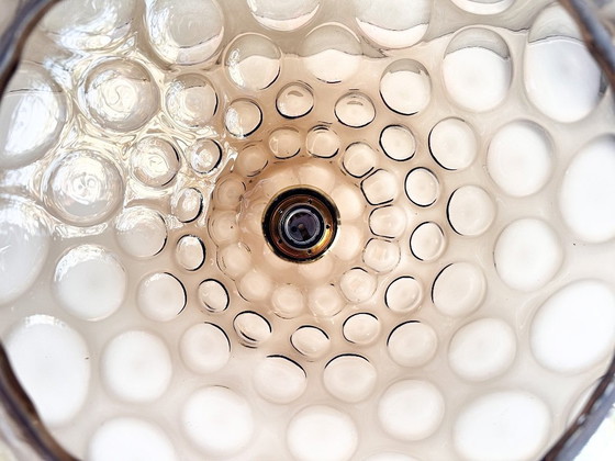 Image 1 of Vintage smoked glass pendant lamp