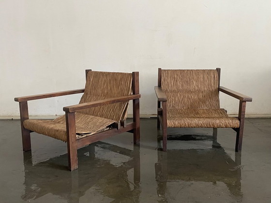 Image 1 of Pair of vintage wicker armchairs 