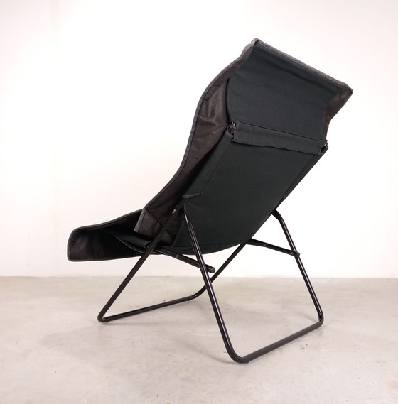 Poltrona vintage IKEA "Lya" / Sedia pieghevole (1987), Design Postmoderno 🌟, Poltrone, polished steel, Tela (foto 10 di 11)