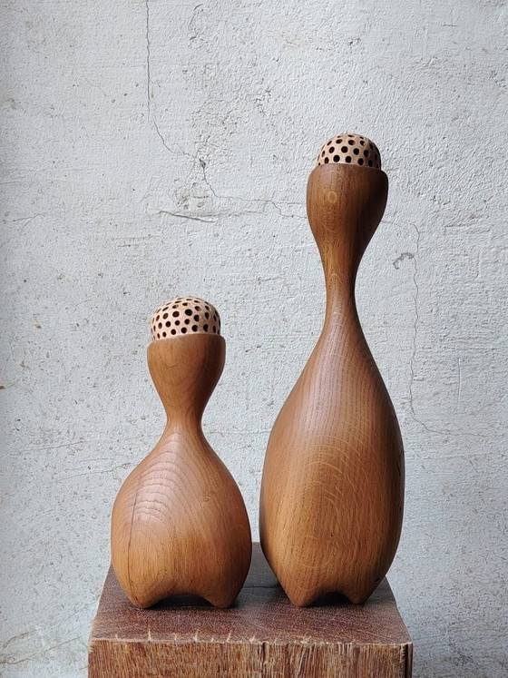 Oggetti decorativi in legno, due pezzi, retroDom, Marrone, Organic Modern (foto 4 di 9)