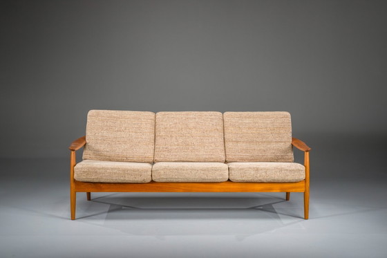 Image 1 of Deense moderne zitset in teakhout van Arne Vodder voor France & Søn, jaren 60, set van 3