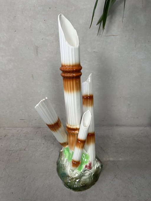 Vintage 'faux bamboo' vase - Maufacture Imperiale et Royale de Nimy