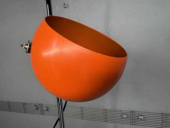 Image 1 of Vintage oranje vloerlamp in space age stijl