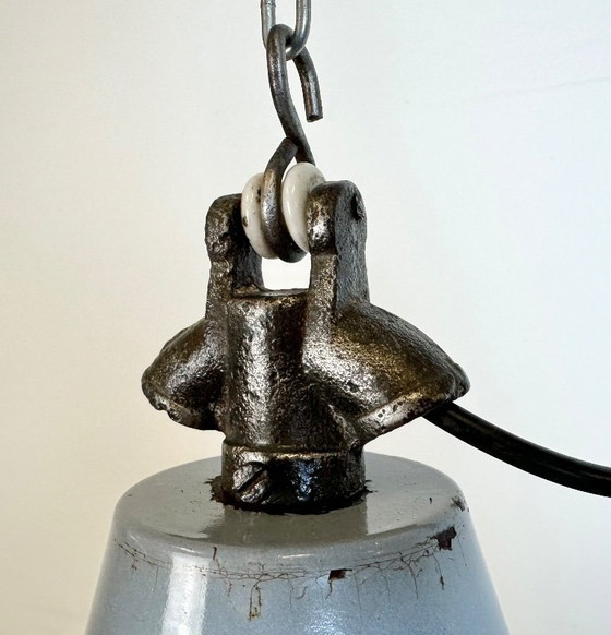 Image 1 of Industrial Grey Enamel Factory Pendant Lamp, 1960s