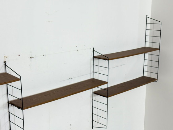Image 1 of Prachtige wandplank/wandplank met touwmotief – design uit het midden van de vorige eeuw