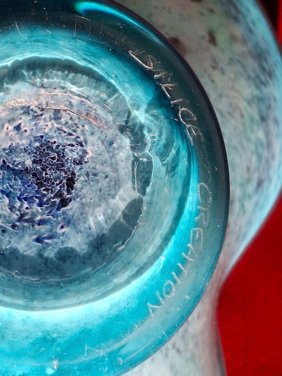 Image 1 of Zeldzame grote Jean-Michel Operto glazen kom, gesigneerd, 23 cm