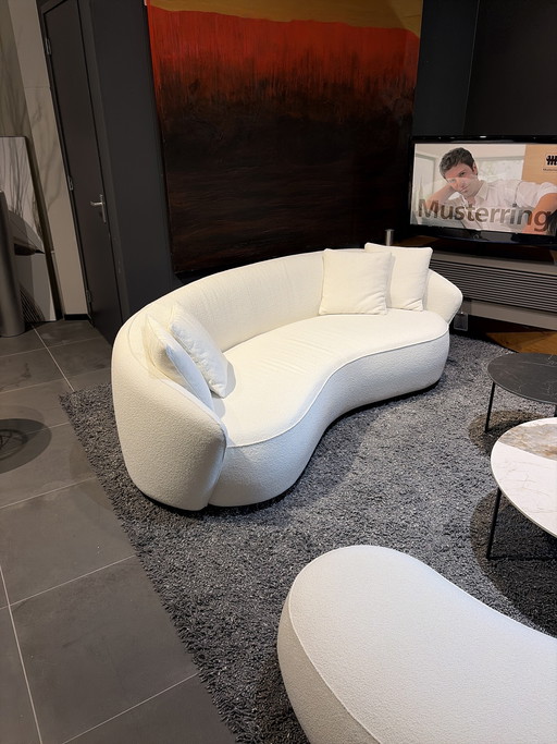 Ronde vorm Bank con voetenbankje