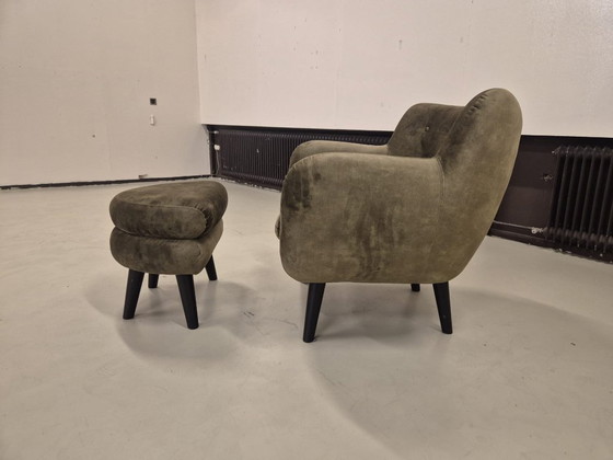 Image 1 of 50 % DE RÉDUCTION EN MAGASIN D'EXPOSITION - Fauteuil George + Repose-pieds - Vert