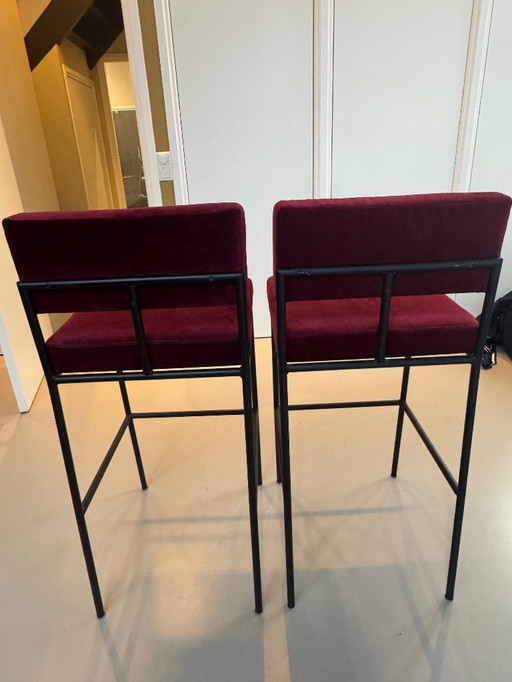 2x Fest Monday bar stool in Royal Winered