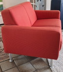 Red sofa with armchair