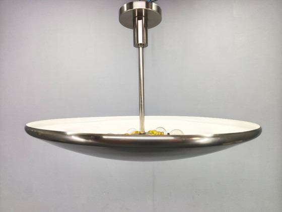 Image 1 of Bauhaus Indirect Ceiling Light, Nickel, Czechoslovakia 1930s