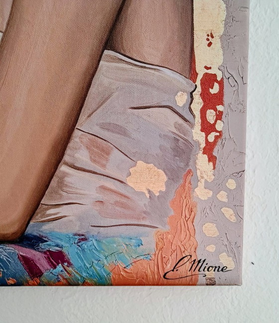 Image 1 of Elisabeth MIONE - Maéva - Litografia dell'artista su telaio