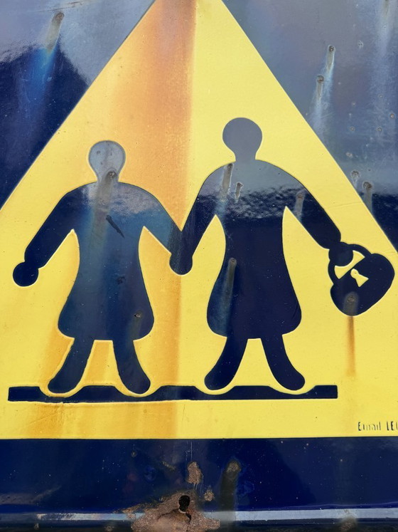 Image 1 of Enamel sign - road sign - vintage - 70cm x 70cm