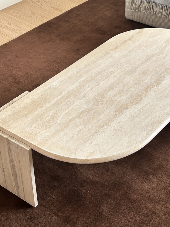 Image 1 of Vintage travertine teardrop coffee table, Italy 1970s