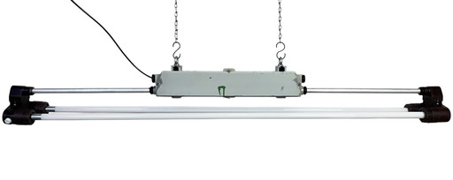 Tube lumineux gris industriel d'Elektrosvit, années 1970