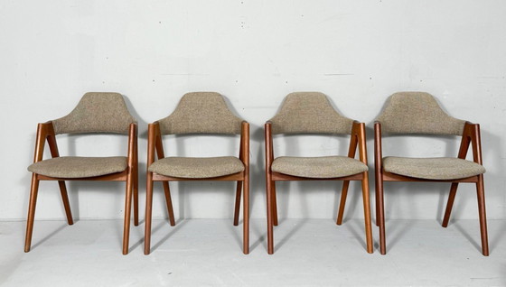 Image 1 of Set di 5 sedie/sedie da pranzo di Kai Kristiansen per Sva Møbler, modello: 'Compas', Danimarca, anni '60