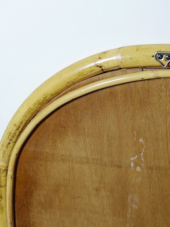 Image 1 of Large Italian bamboo arch wall mirror, Riviera style, 1950s-60s