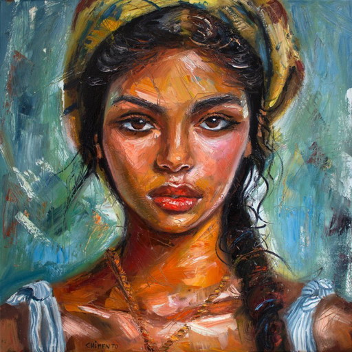 Schilderij - Laurent CHIMENTO - Delia, dochter van de zee