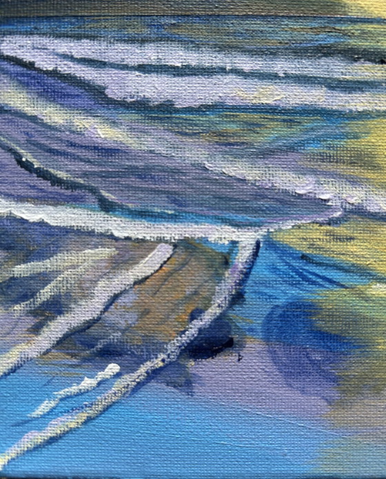 Beach At Twilight - Original Acrylic Painting on 3D Canvas – Paintings & Drawings, Cotton (photo 3 of 13)