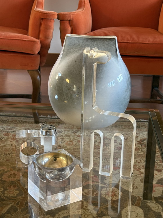 Image 1 of Silvio Russo, Lucite Giraffe Sculpture, Guzzini Italy 1970s