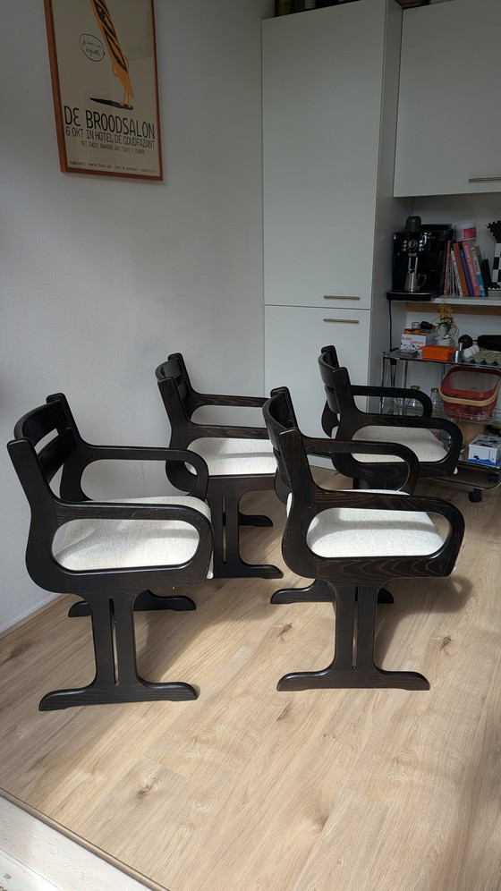 Image 1 of Set van 4 Farstrup Møbler Space Age Deense eetkamerstoelen uit de jaren 60